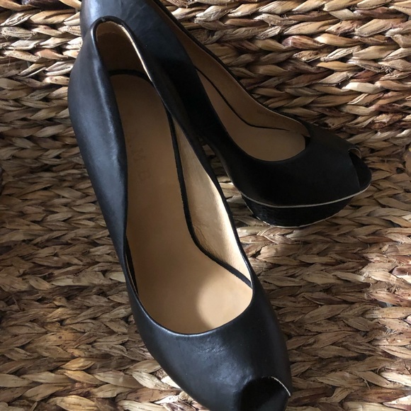 L.A.M.B Peep Toe Black Platform Shoes, $395 - Picture 2 of 7